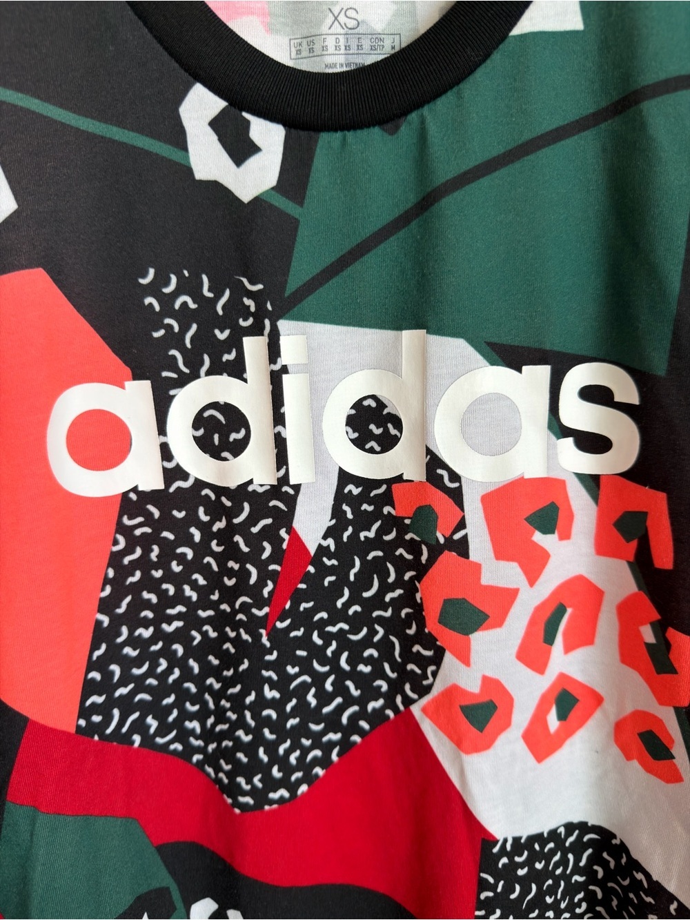 Adidas FARM Rio Graphic Tee XS Multicolor Abstract Print Athletic Shirt Top - Picture 5 of 11